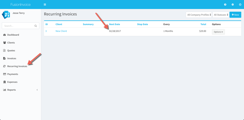 troubleshooting recurring invoices