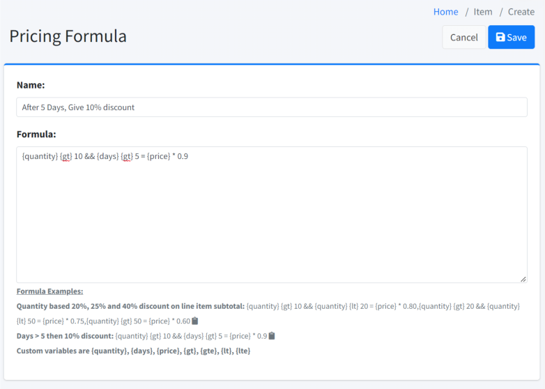 Price Formula